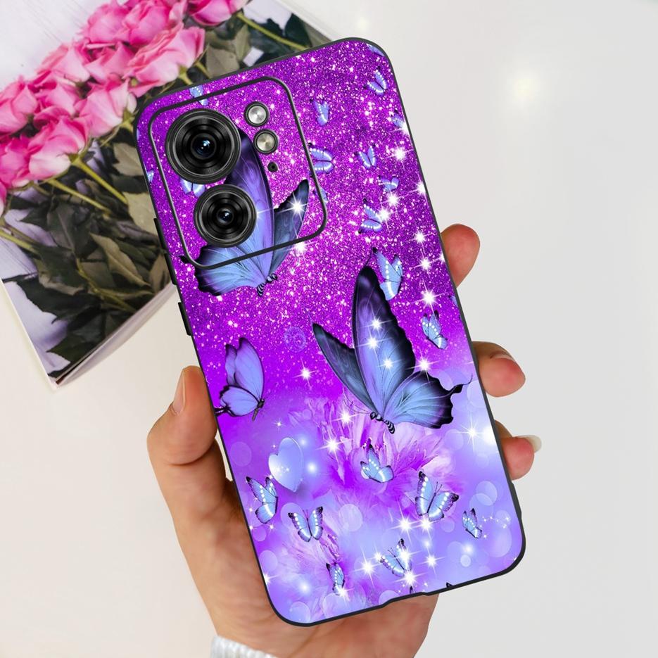 Для Motorola Edge 40 Чехол XT2303-2 Цветной Цветочный Рисунок Задняя Крышка 6.55'' Мягкие Чехлы Для Motorola Edge 40 Edge40 Чехлы Для Телефона