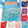 Belly Dance Hip Skirt Scarf Wrap Belt Chiffon Hipscarf with Gold Coins