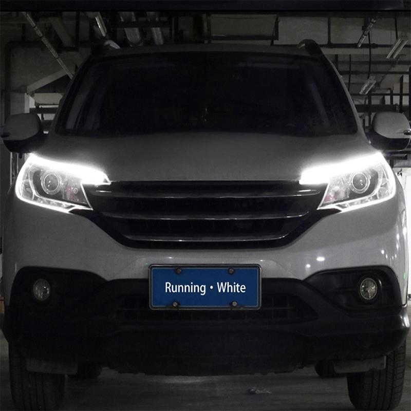 2 шт. сверхтонкие автомобильные DRL дневные ходовые огни гибкие мягкие трубки направляющие автомобильные светодиодные ленты авто водостойкие плавные указатели поворота