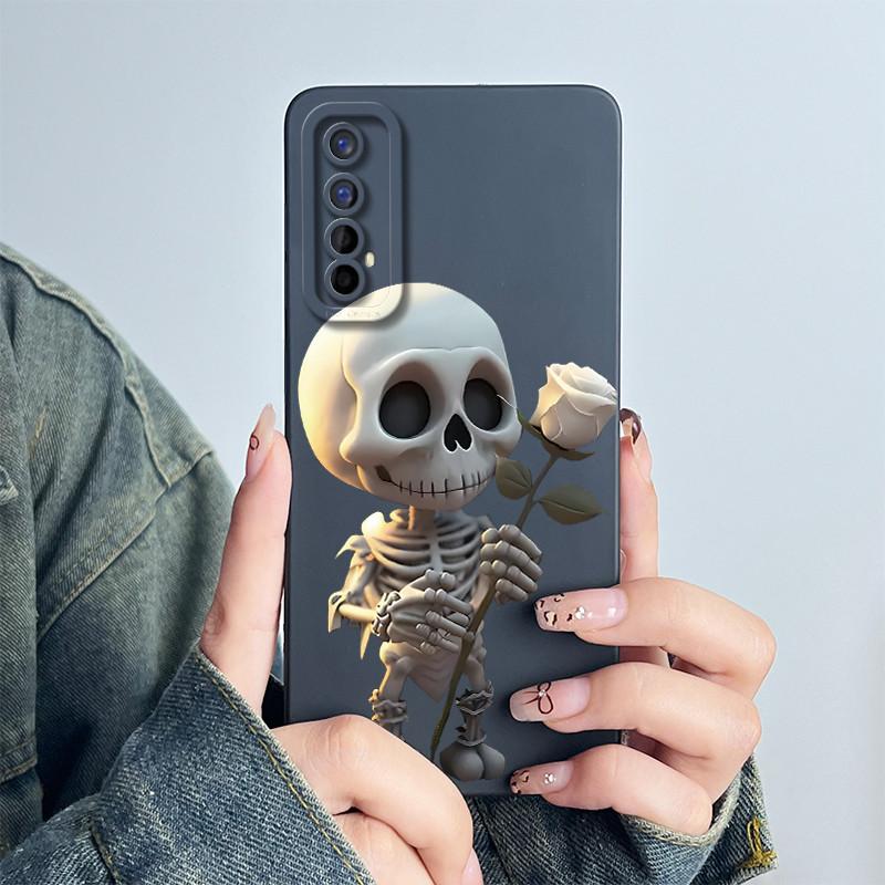 For Realme 7 RMX2151 RMX2155 Phone Case Realme7 4G Back Cover Soft Silicone Sweet Lovely Cartoon Panda Flower Printed Coque Capa