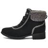 Bodie Suede Warm Fur Lace-Up Commuter Versatile Comfortable Trendy Short Snow Boots Women Boots Black 1153472-BLK