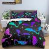 Комплект постельного белья с 3D-черепом, хеллоуинские летучие мыши, пододеяльник с черепом, комплект одеяла из полиэстера, двойной комплект постельного белья King Queen, детский комплект постельного белья из полиэстера