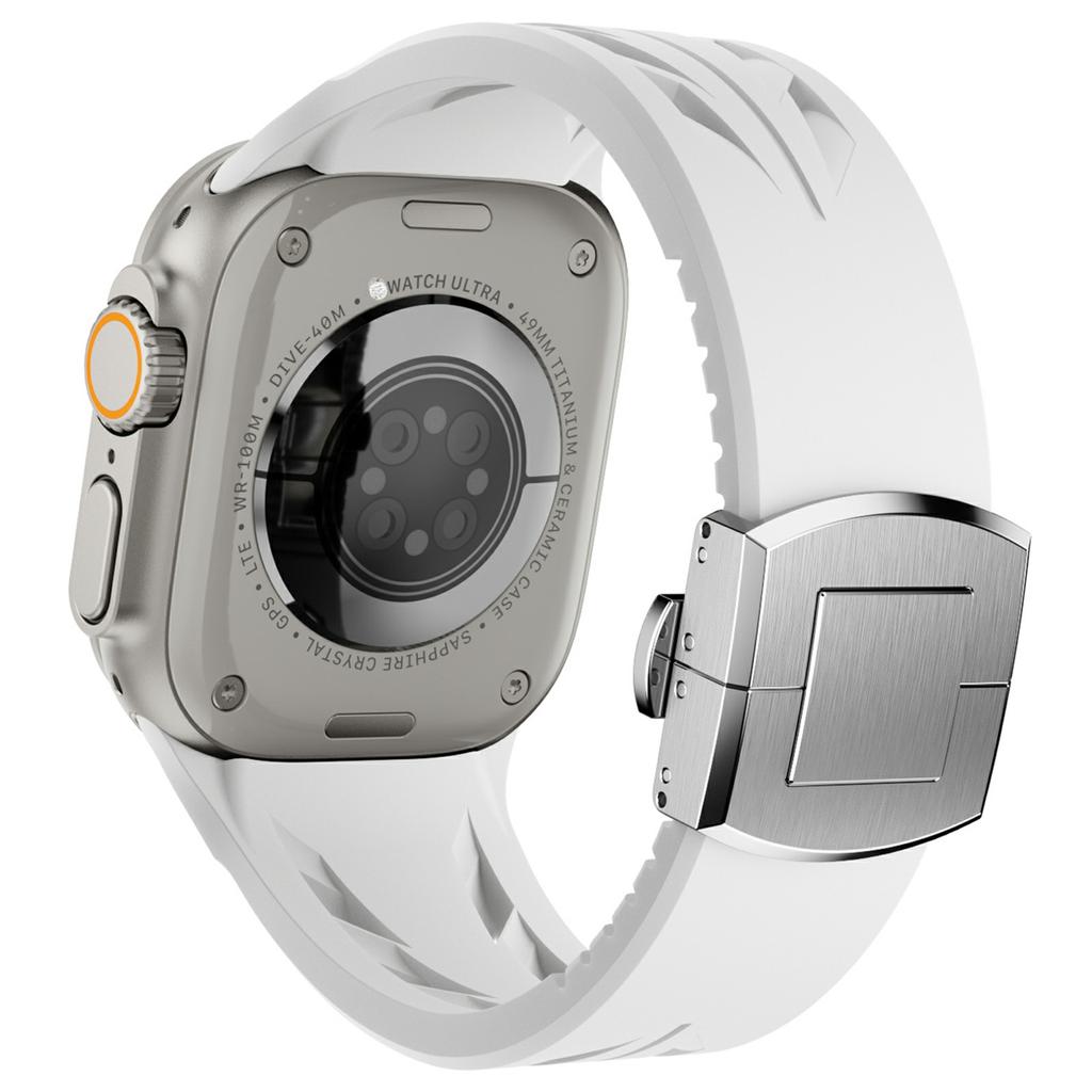 Силиконовый ремешок для Apple Watch Series 10 46мм/Ultra 2 Ultra 49мм/9 8 7 45мм/SE (2023) SE (2022) SE 6 5 4 44мм/3 2 1 42мм ремешок на запястье с застежкой-бабочкой