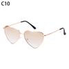Ladies Fashion Metal Frame Sunglasses Fancy Dress Retro Heart Shaped Gradient Lens Sunglasses UV 400 Outdoor Goggles
