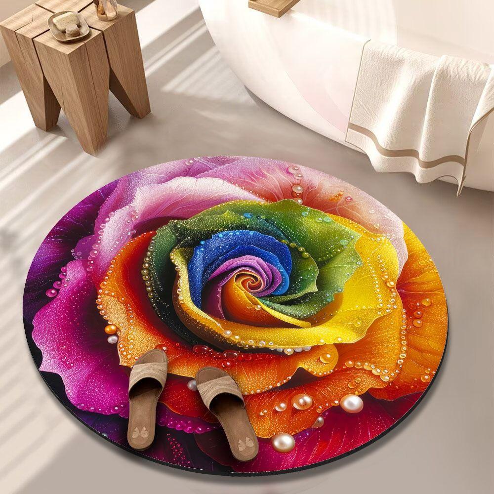 Коврик для пола в форме пиона, мягкий коврик для ванной комнаты, для гостиной, чайного столика, прикроватный