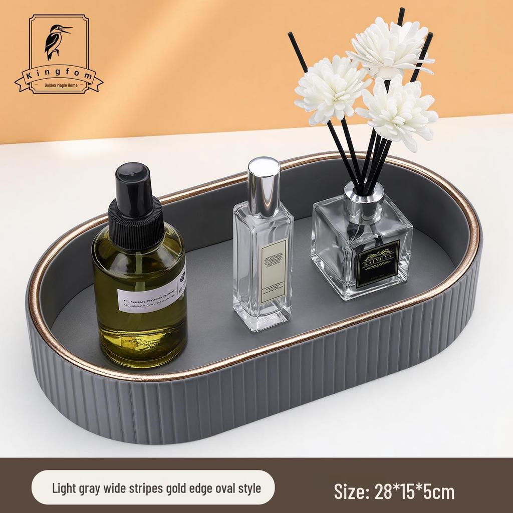 Oval Design Organizer Tray for Keys, Remotes, and Jewelry