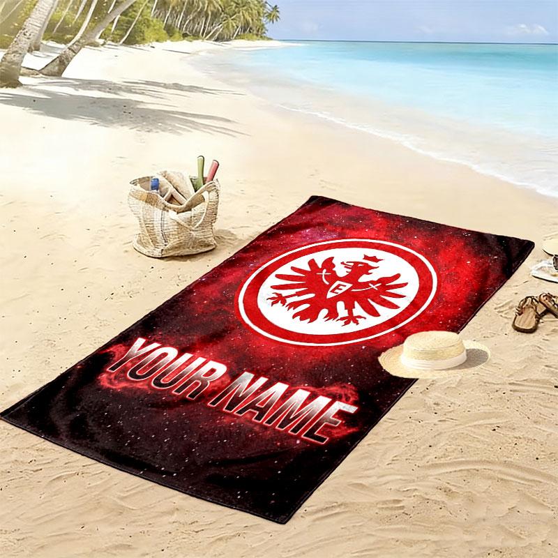 Custom Eintracht Frankfurt Print Beach Towel, Large Soft Quick Dry Towel for Beach Camping Swimming