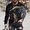 Animal Eagle Vintage 3D Print Summer Men's Round Neck T-shirt Casual Long Sleeve Oversized T Shirt Fashion Pullover Men Clothing