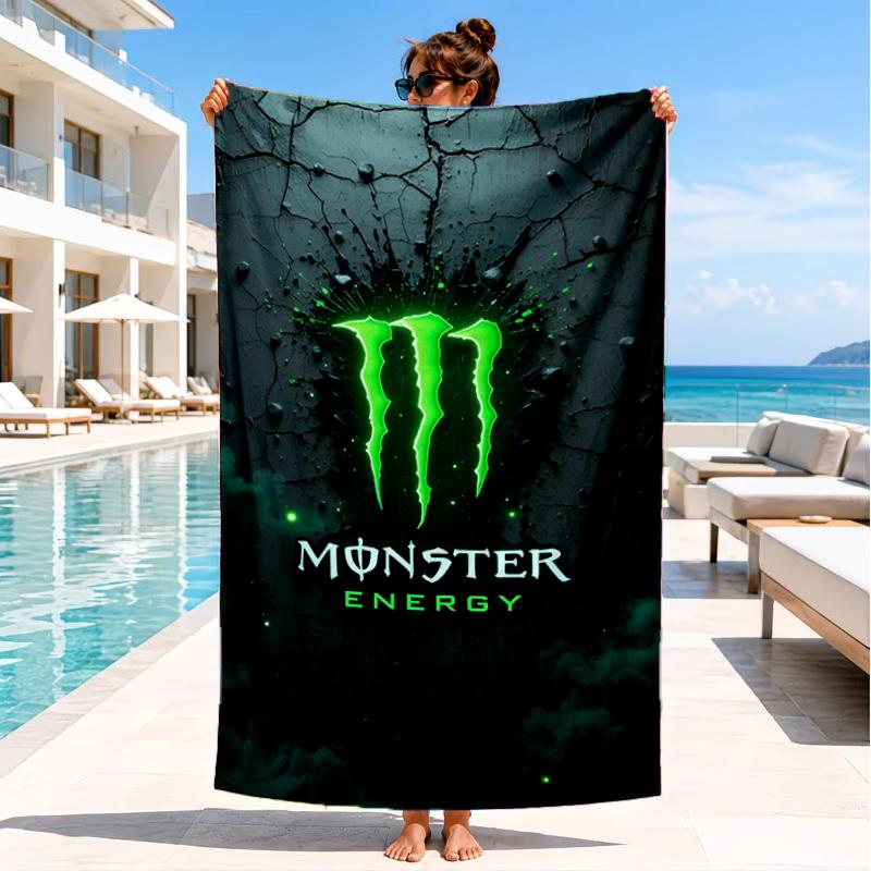 Пляжное полотенце Monster Drink, Супермягкая микрофибра, Идеальный подарок для нее/него, На день рождения, Для бассейна, пляжа, путешествий, Декор пляжной вечеринки