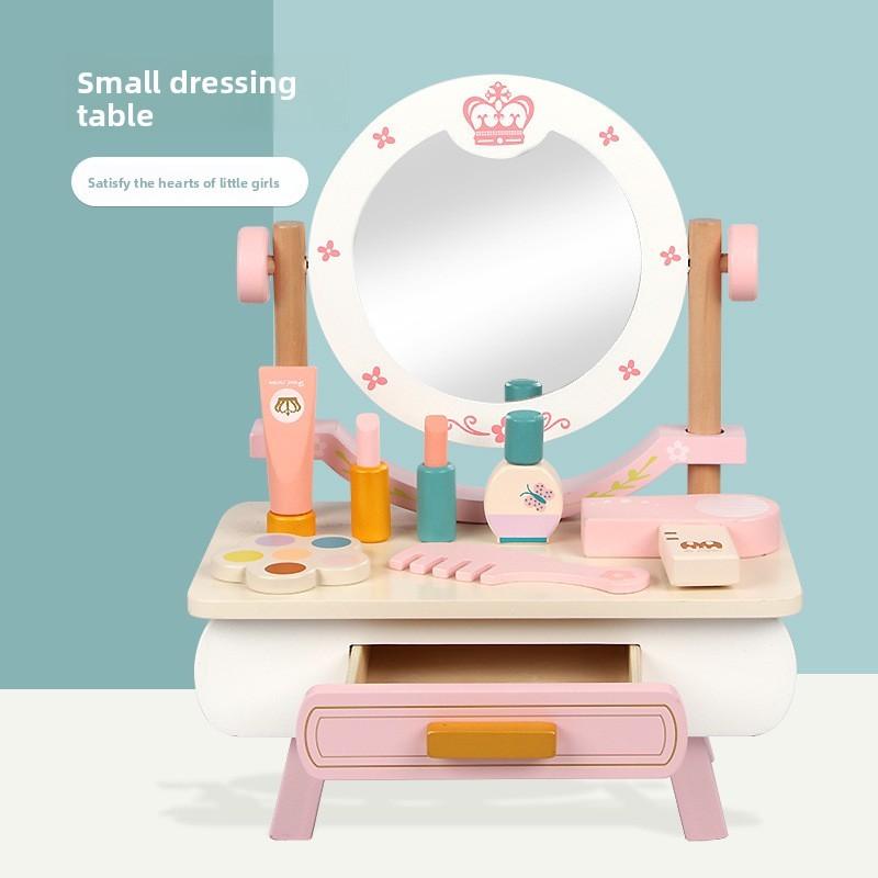 Детский деревянный игровой туалетный столик с интерактивными функциями для декора детской комнаты для девочек