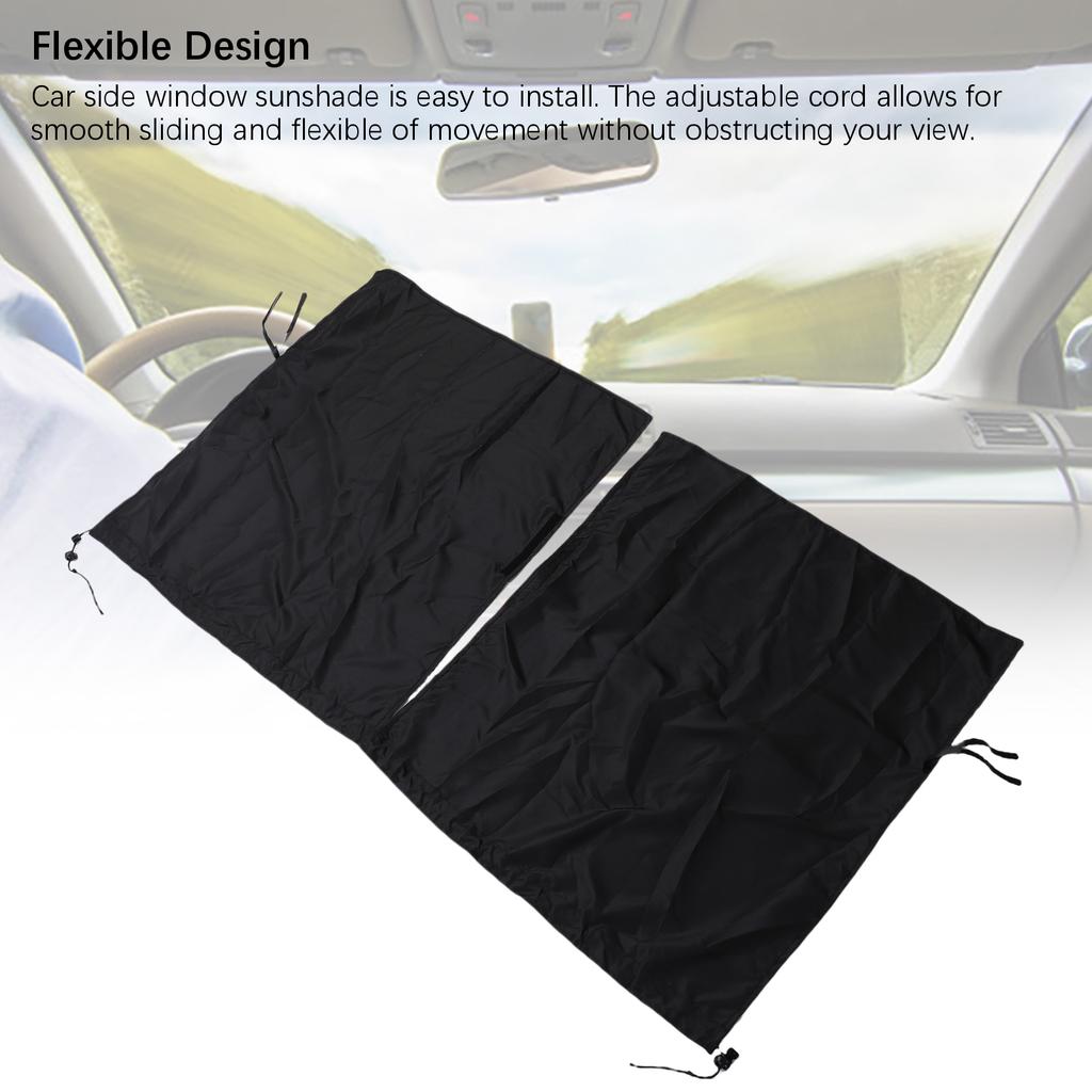 Car Privacy Curtains Removable Auto Window Sunshade Curtain with Adjustable Cord Universal for Sleeping Traveling