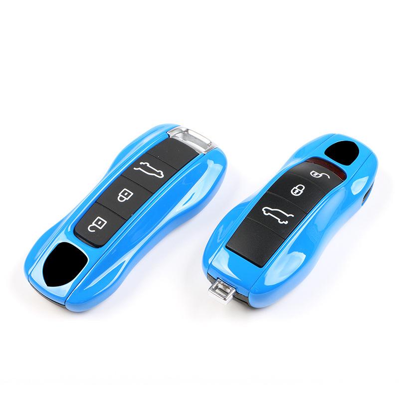 Porsche Key Shell Modification - Compatible with Cayenne, Macan, 718, Taycan, 911, Panamera In Shark Blue