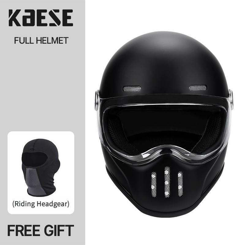 Новые Модные Ретро Мотоциклетные Шлемы Стекловолоконный Корпус Винтажный Cafe Racer Полный Шлем из Стекловолокна для Мотокросса Скутера