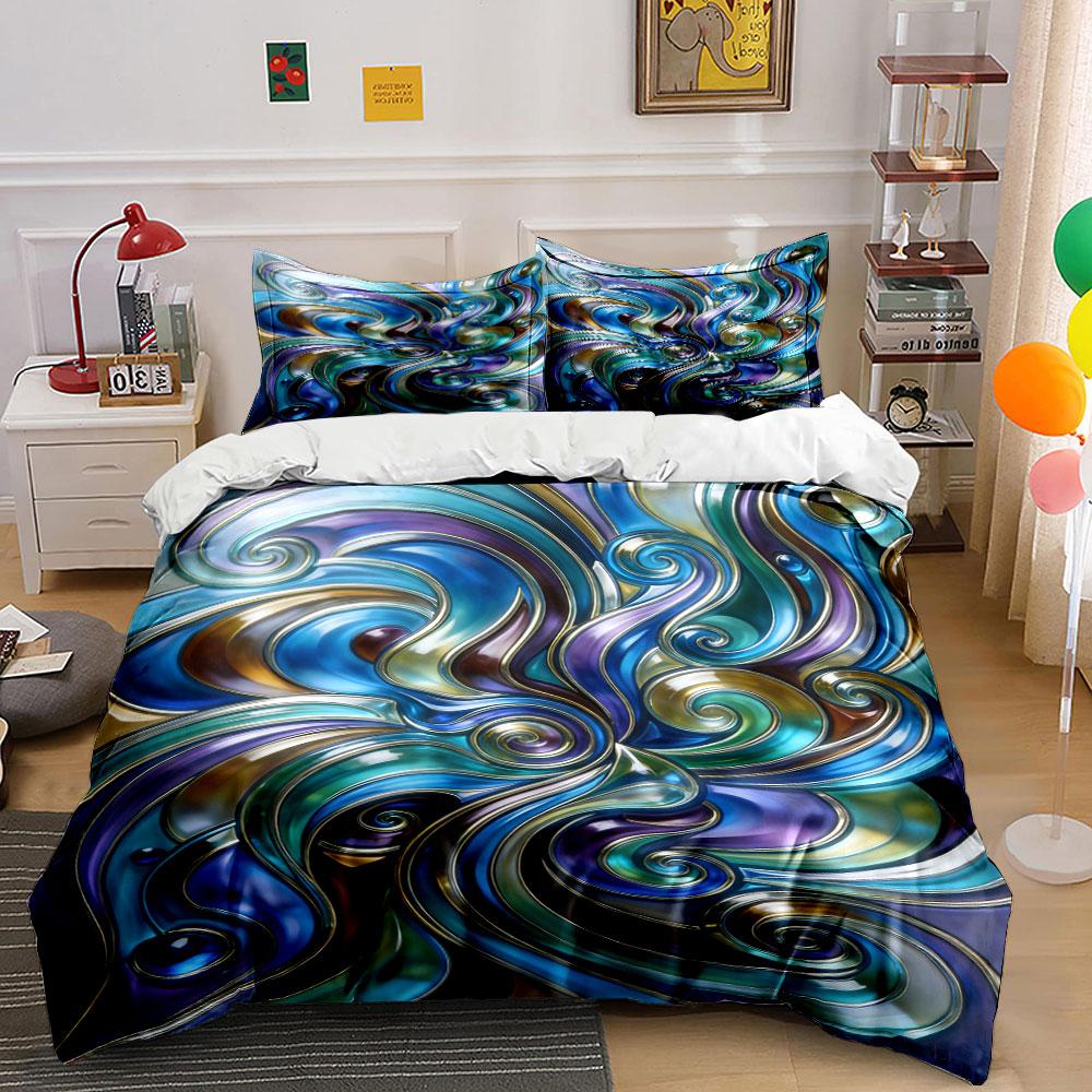 Swirling abstract colorful patterns. Bedding sets Duvet cover sets Duvet covers Pillowcases(1 * Duvet Cover 2 * Pillowcases without duvet insert)
