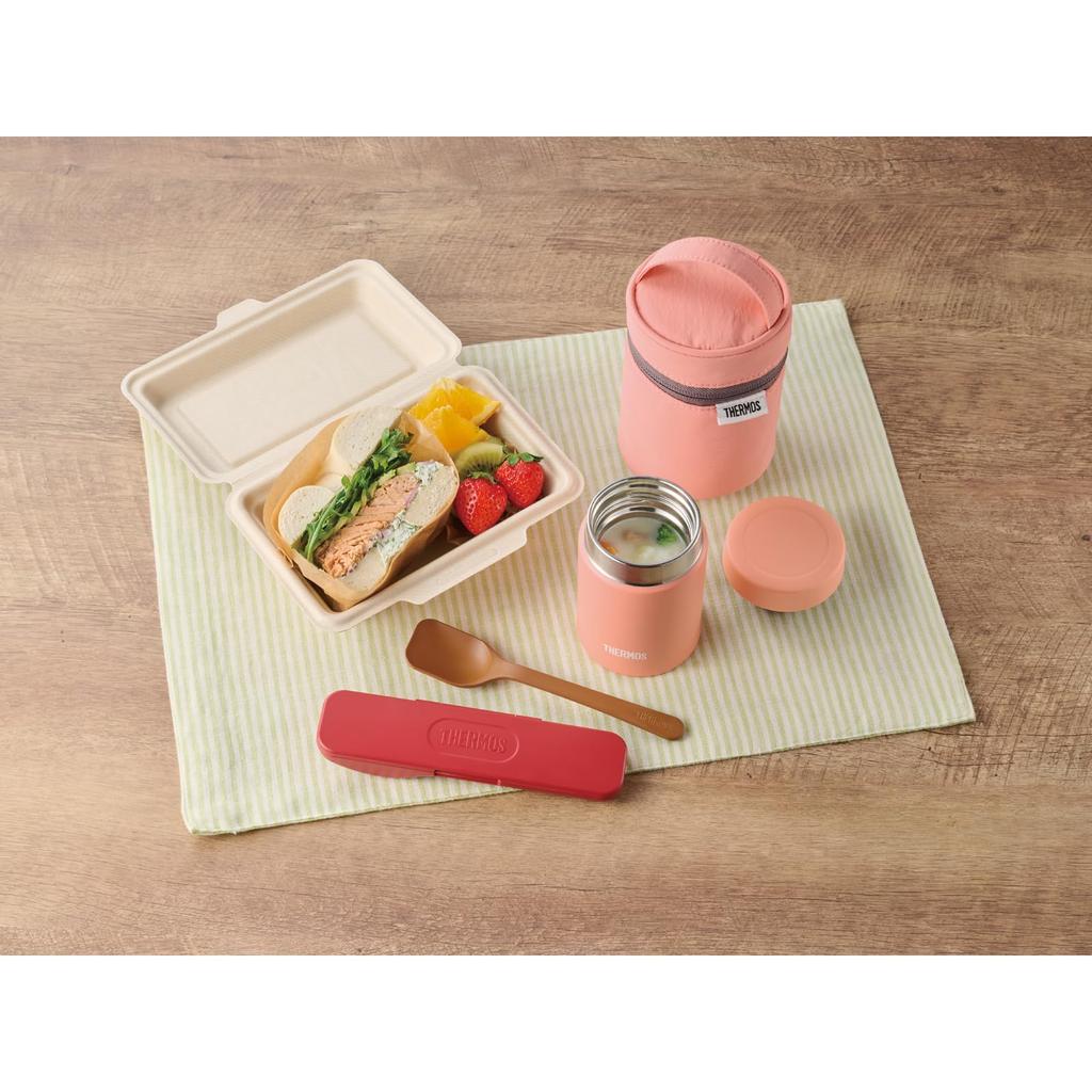 Thermos Vacuum Insulated Soup Coral Dishwasher Keeps Soup Hot or with a Simple Lid Design Jar, 200ml, Pink, Safe, Cold, (JEG-200 CP)