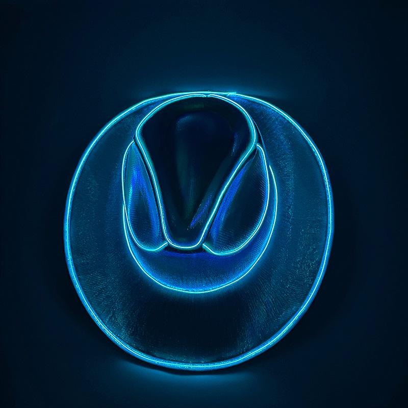 Темно-синяя матросская светодиодная светящаяся вышитая капитанская шляпа для фестивалей и выступлений