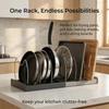 Expanding Stainless Steel Storage Rack Durable Kitchen Cabinet For Pan Pot Lid Cutting Board Drying Cookware Dish Rack Organizer