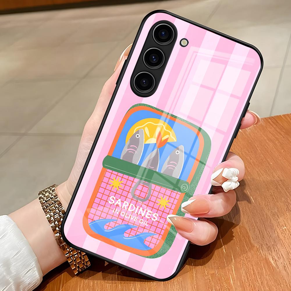 Fish Funny Sardines Phone Case For Samsung S26 S25 Edge Ultra S23 S22 S21 S20 Ultra Plus S24 Fe A54 A53 A25 Glass Cover
