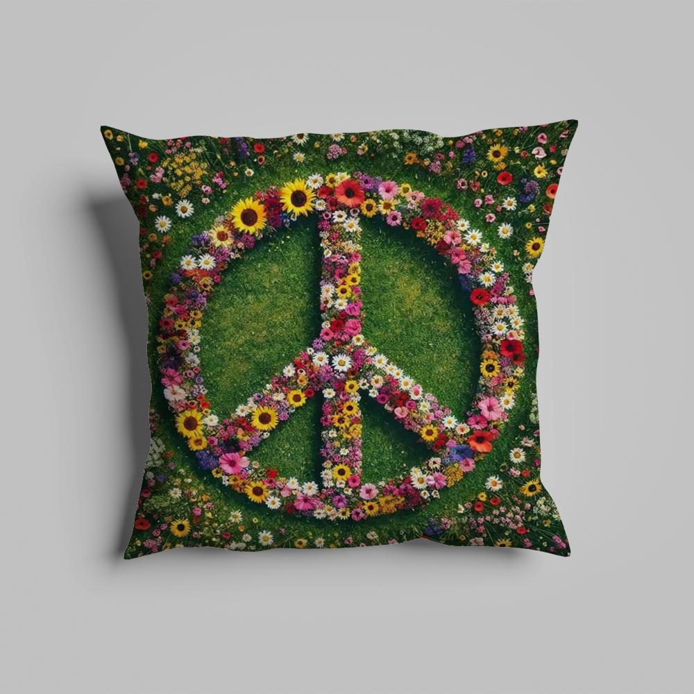 Pillow Case luxurious home office, sofa decorative Multi sized car seat cushions, pillowcases Peace sign flower sunshine