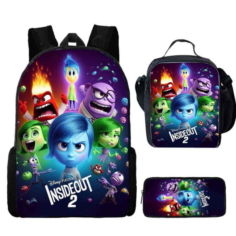 Школьный рюкзак Inside Out 2 для детей, большой вместимости, с двумя лямками, с мягкими плечевыми ремнями, с принтом персонажей мультфильма