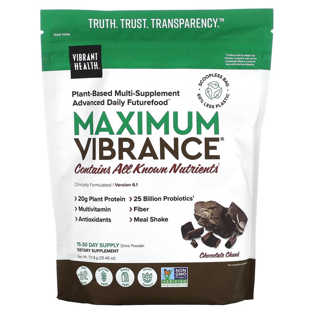 Vibrant Health, Maximum Vibrance, версия 6.1, шоколадный кусочек, 25,46 унций (721,8 г)
