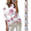 Женская футболка с принтом, длинный рукав, повседневная, выходного дня, модная, с заниженной линией плеч, с круглым вырезом, блузка