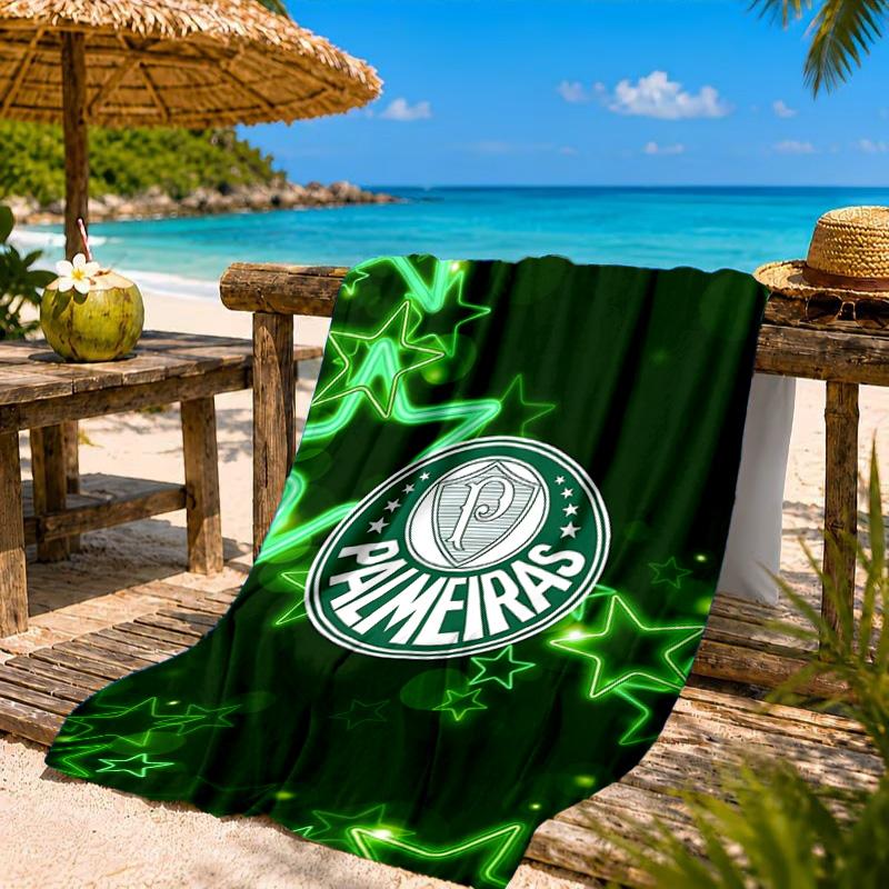 Fc Crest Design Printed Microfiber Beach Towel, Soft And Absorbent, Quick-Dry, Ideal for Summer Travel, Beach Essential, Swimming Pool