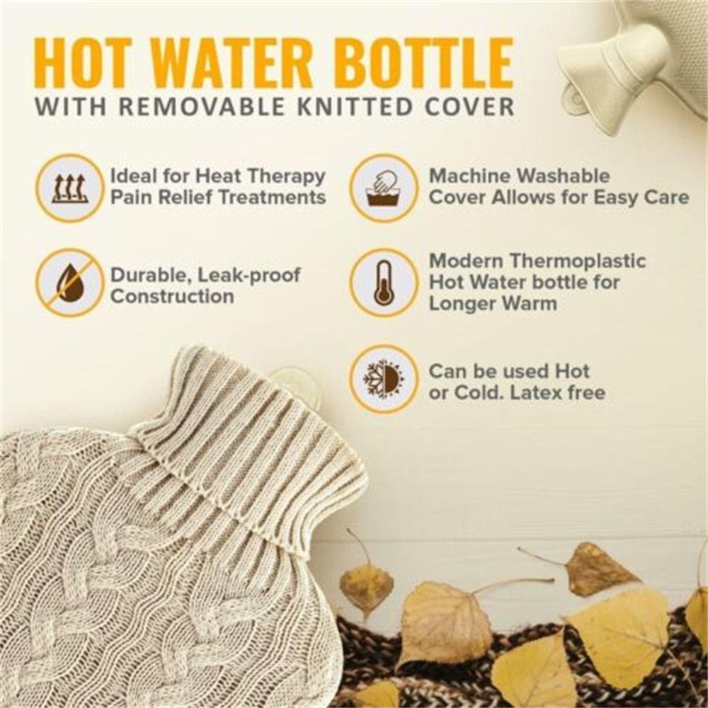 Чехол для грелки из искусственного меха и натурального каучука, грелка для рук, сумка с водой, вязаный чехол из флиса