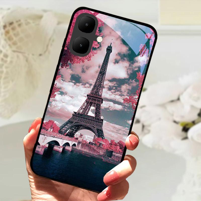 Чехол для телефона Infinix Smart 10 Ударопрочные чехлы Закаленное стекло Задняя крышка Для Tecno Pop 10 KM4 Smart10 X6725 Защита камеры