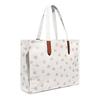 COACH 42 snap button closure rabbit print recycled canvas and recycled leather shoulder bag large size women's white