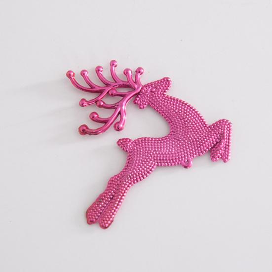 10 шт. Пластиковые подвесные украшения в виде оленей, Блестящие украшения в виде лосей для рождественской елки, Праздничные украшения для вечеринки, Рождественские подарки