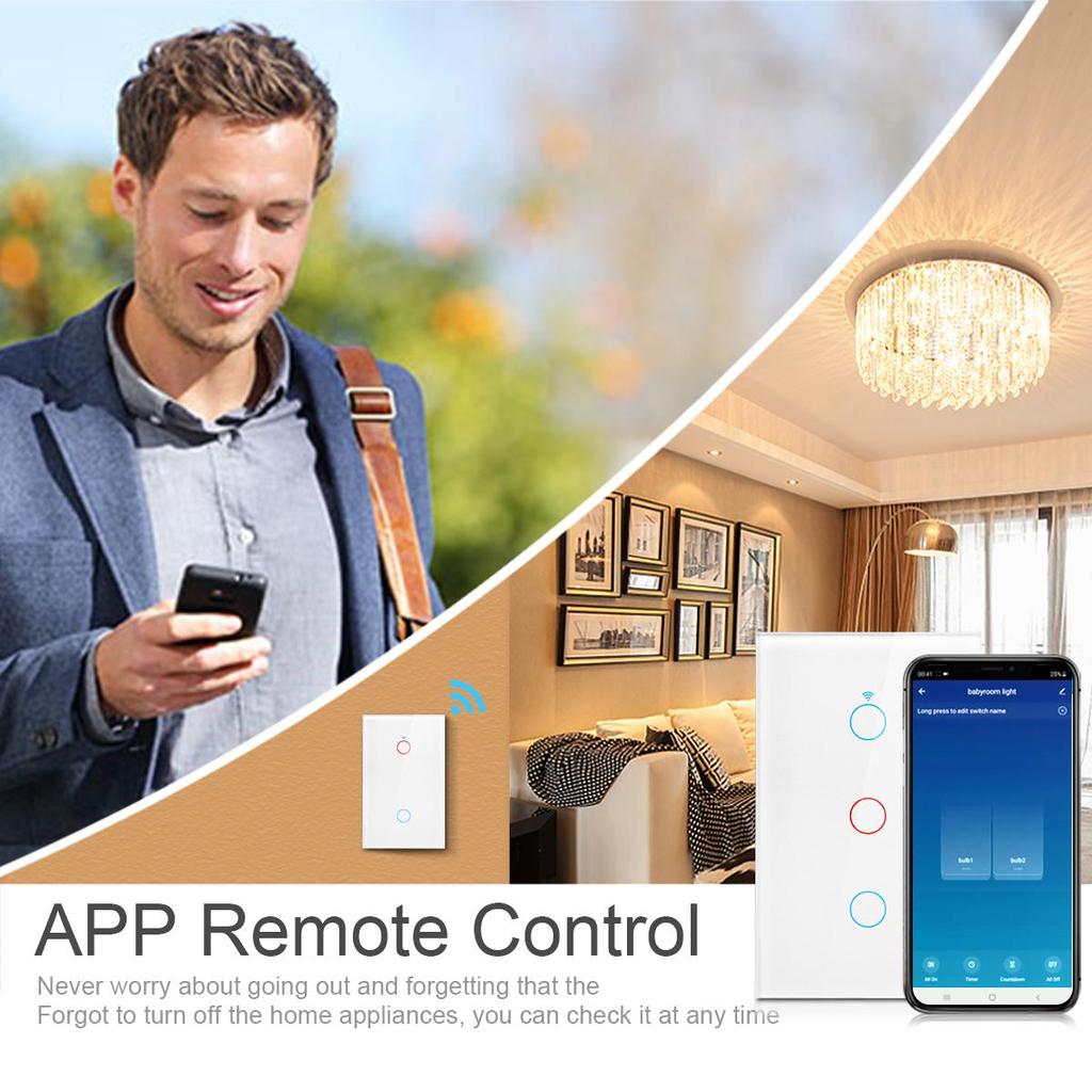 Tuya Smart Life WiFi светодиодный переключатель света приложение 433RF Alexa голосовой пульт дистанционного управления сенсорный переключатель совместимый нейтральный провод \ без нейтрального провода