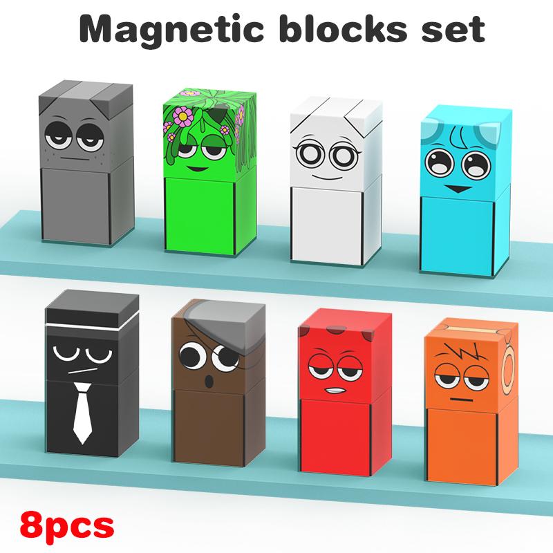 Новые фигурки Sprunki Магнитные блоки Игрушки Incrediboxs Sprunki Магнитные игрушки STEM Сенсорные игрушки для малышей Рождественский подарок на день рождения