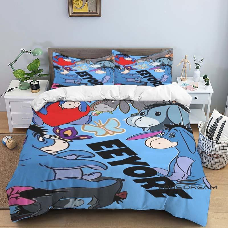 2026 New Disney (Eeyore) Bedding Set, Cartoon Duvet Cover with Pillowcases, Soft and Comfortable, Customizable Bedding Available