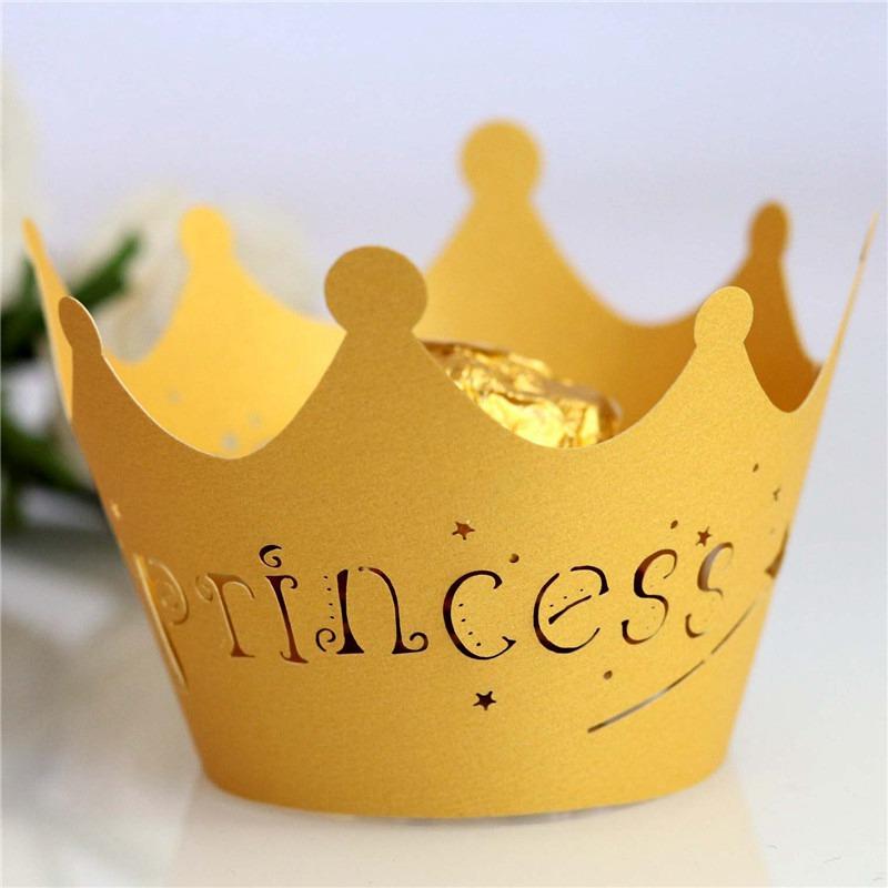 Вырезной чехол для кекса Праздничный декор Лазерная резка торта Кружевная бумага День рождения Принцесса Бумажный стаканчик