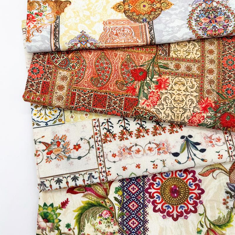 Шифровать Хлопок Лен Персидский Стиль Принтованная Ткань для Украшения Фона Скатерти Шторы Чехлы для Дивана Ткани для Шитья Своими Руками