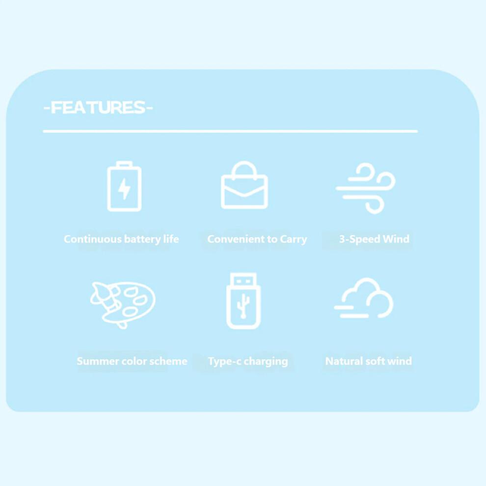 Small Handheld Fan Plastic Texture Suitable for Indoor-Green