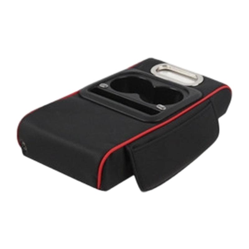 Многофункциональная автомобильная подлокотник-бокс, кожаная подушка с 2 USB-портами для быстрой зарядки и местом для хранения