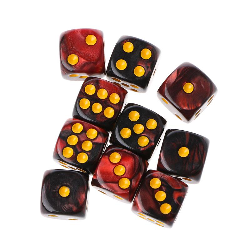 10 шт. шестигранный 12 мм прозрачный куб с круглым углом портативный настольный игровой кубик для настольной игры