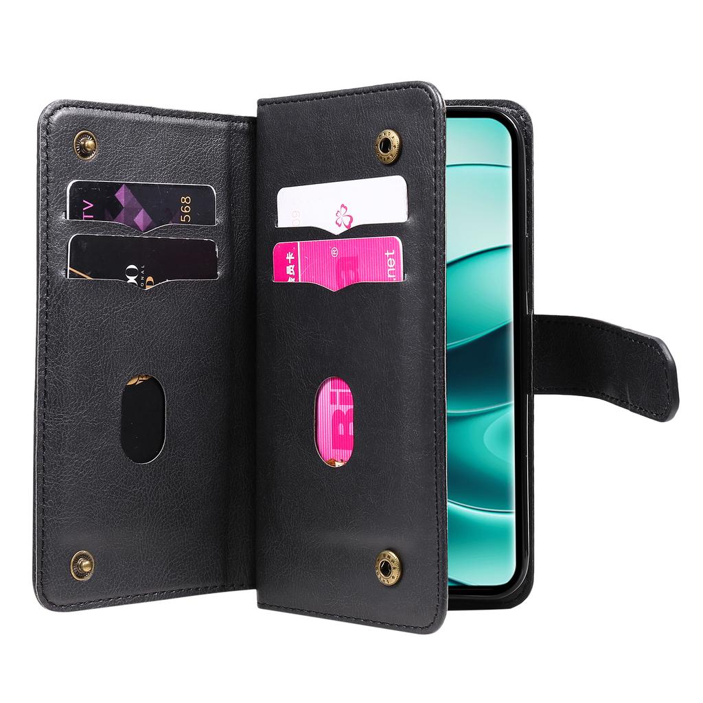 Кожаный чехол для Xiaomi Redmi Note 14 Pro+ 5G/Xiaomi Poco X7 5G/Xiaomi Redmi Note 14 Pro 5G с 10 отделениями для карт, чехол-подставка для телефона