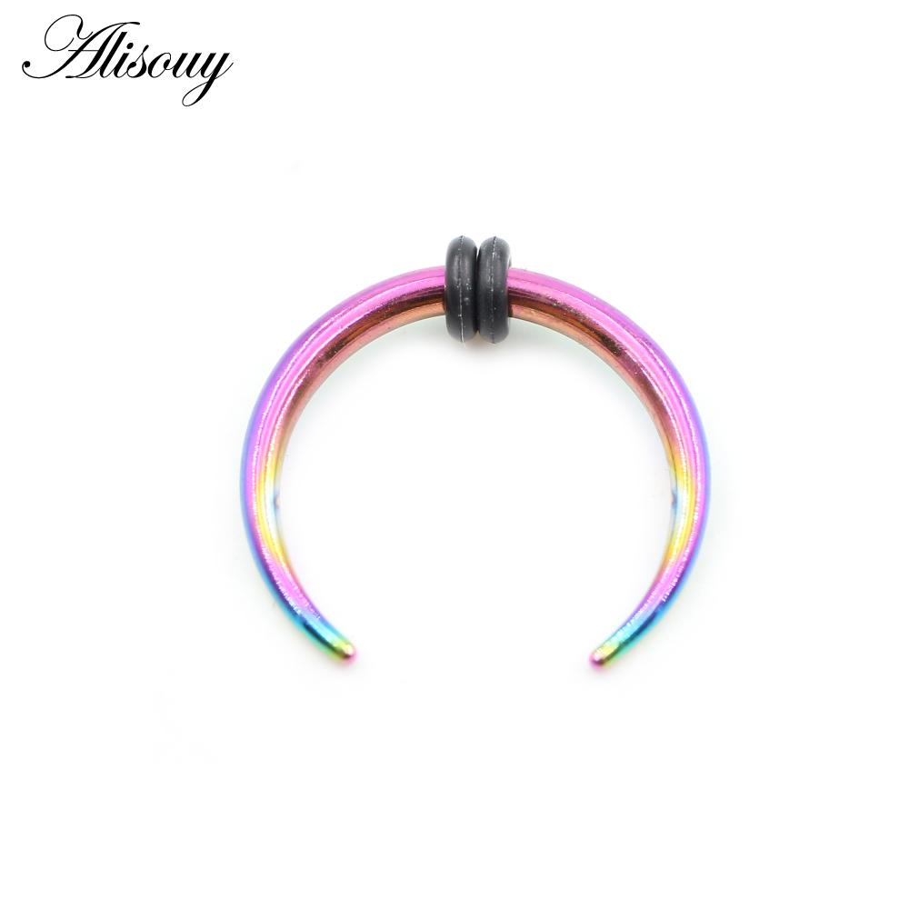 Alisouy 1 шт., калибр 14/16G, нержавеющая сталь, рог буйвола, бычий конус, коготь, плоть, ушной туннель, расширитель, растяжитель, гвозди, кольца для носа