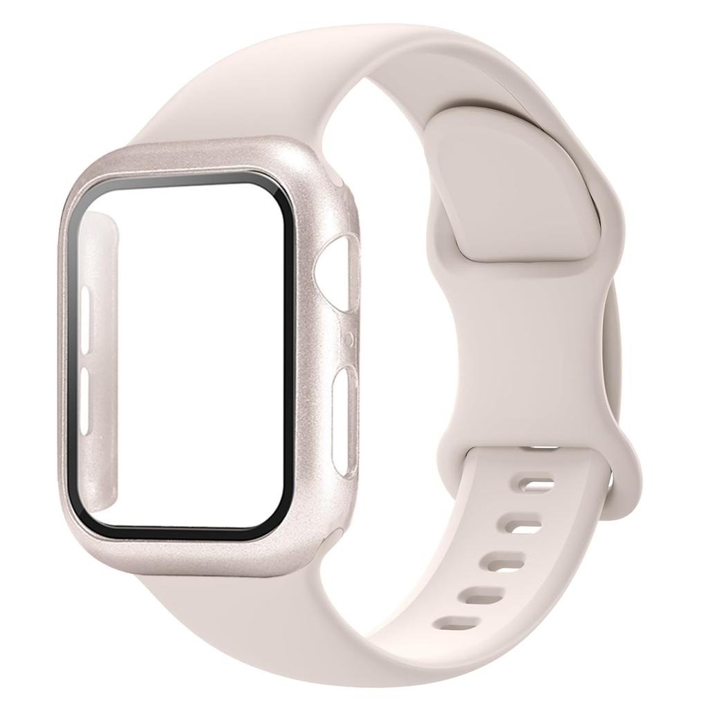 Чехол + Ремешки Для Apple Watch band 44мм 45мм 40мм 46мм 41мм 42мм 49мм Спортивный Силиконовый Браслет iWatch series 10 8 7 se 9 ultra 2