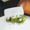 Модные акриловые серьги-кольца из смолы, комплект гладких блестящих зеленых красочных женских ретро-ювелирных изделий