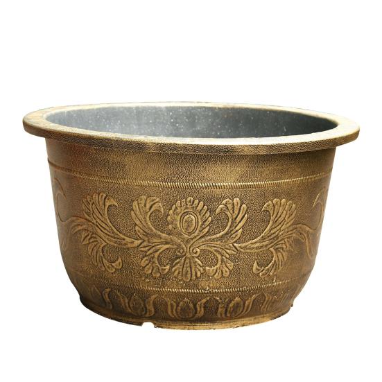 Большой цветочный горшок Утолщенный горшок для растений с дренажным отверстием Ретро смола Лотос Кашпо для комнатных и уличных растений Домашнее садоводство