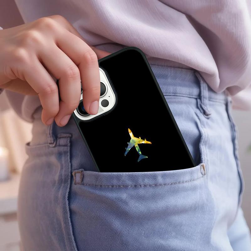 Чехол для телефона с изображением самолета для iPhone 17 Air 15 16e 14 13 Pro Max Coque 12 11 Pro Max PLUS