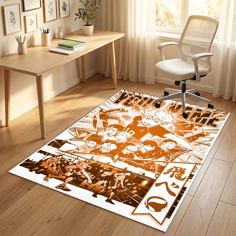 Personalized Crystal Velvet Carpet,Haikyuu Custom Printed Name, Plush Area Rug For Home Indoor Decor