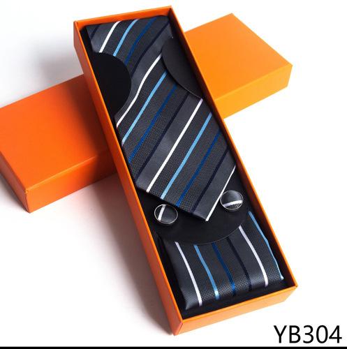 Мужской галстук с квадратной манжетой, подарочный набор в деловой повседневной оранжевой подарочной коробке