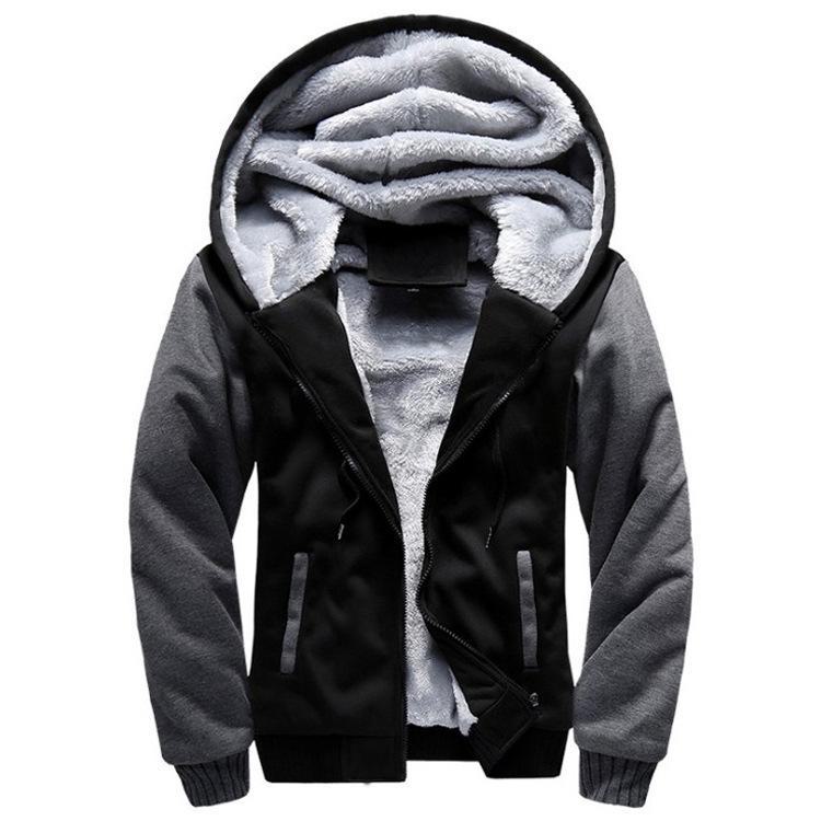 2026 Korean Men's Sports Plus Velvet Hooded Jacket: Thickened Autumn/Winter Sweater and Baseball Uniform