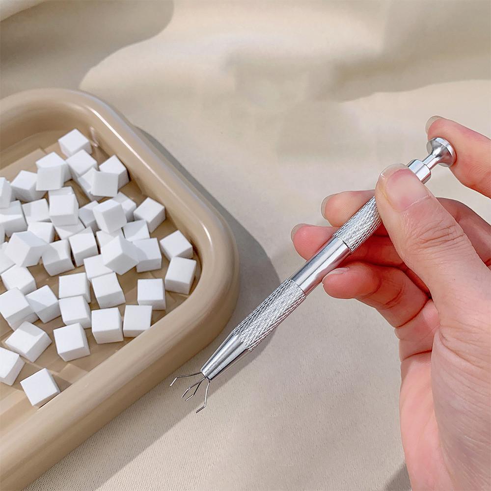 50Pcs Square Nail Art Sponges + Grab Pen Set Gradient Nail Brushes Gel Polish Design Sponge Grab Pen Manicure Supplies