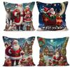 Рождественская наволочка Санта Клауса - Праздничный чехол для подушки для дивана и поясничной поддержки
